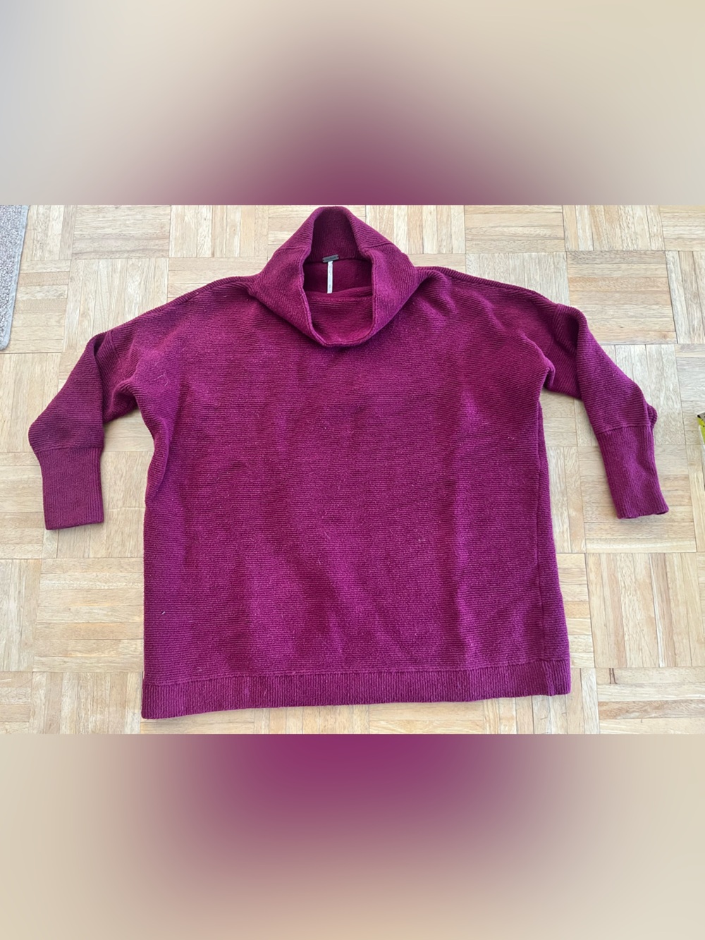 Free People Burgundy Mock Neck Sweater